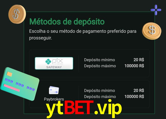 O cassino ytbet.vip oferece uma grande variedade de métodos de pagamento
